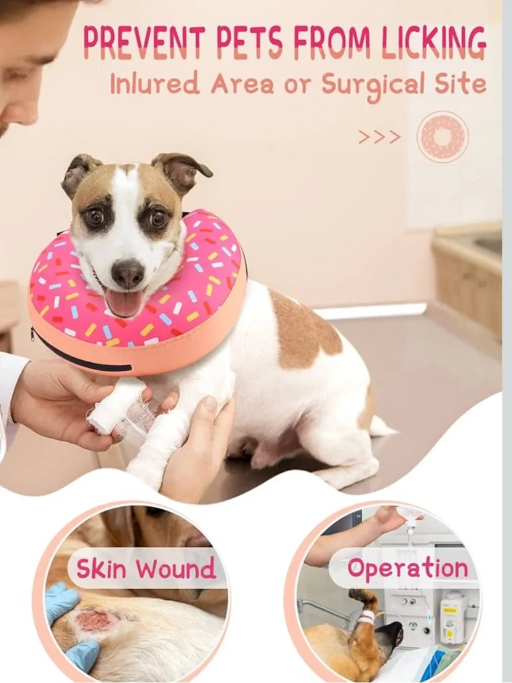 Pink Donut Pet Recovery Collar for Dogs